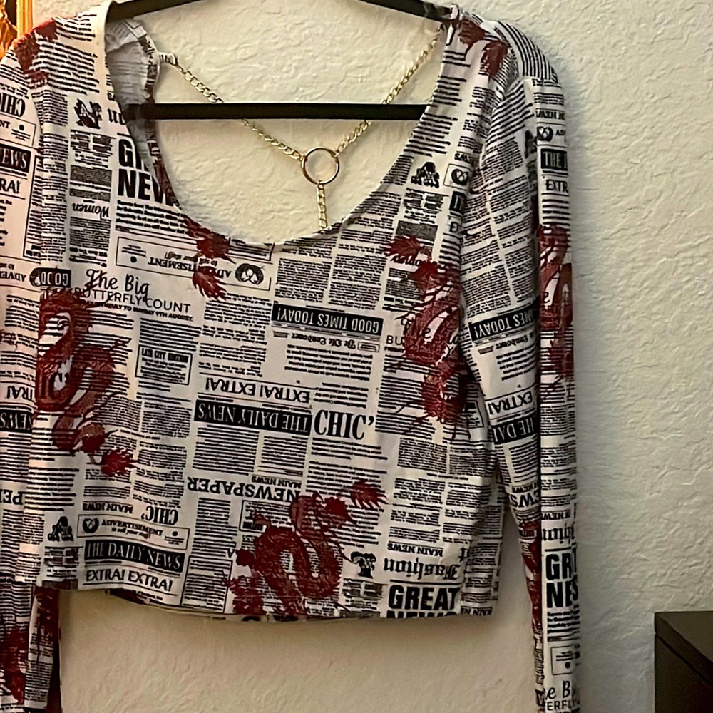 Derek Heart Long sleeve crop top